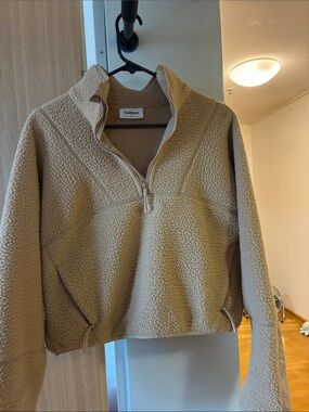 Halfdays Women's Pieper Jacket in Beige - Cozy Half-Zip Pullover